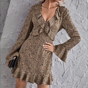 SOLD - Ruffle Trim Dalmation Dress from SHEIN